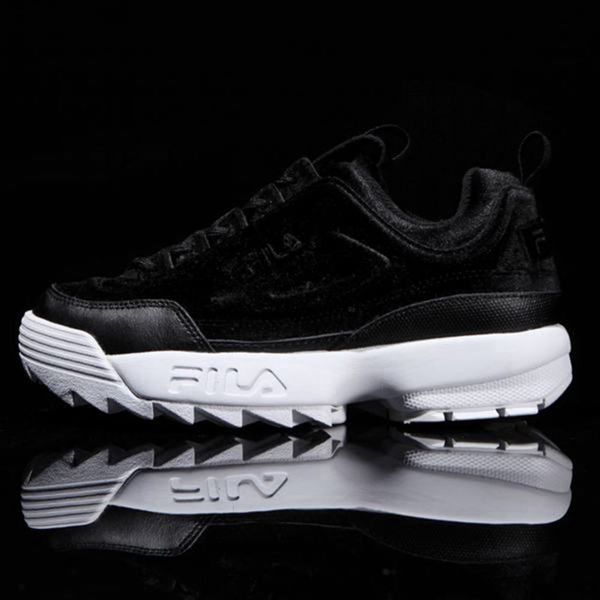 Fila Heritage Sko Herr Svarta - Disruptor 2 Velour,91807-GMLA